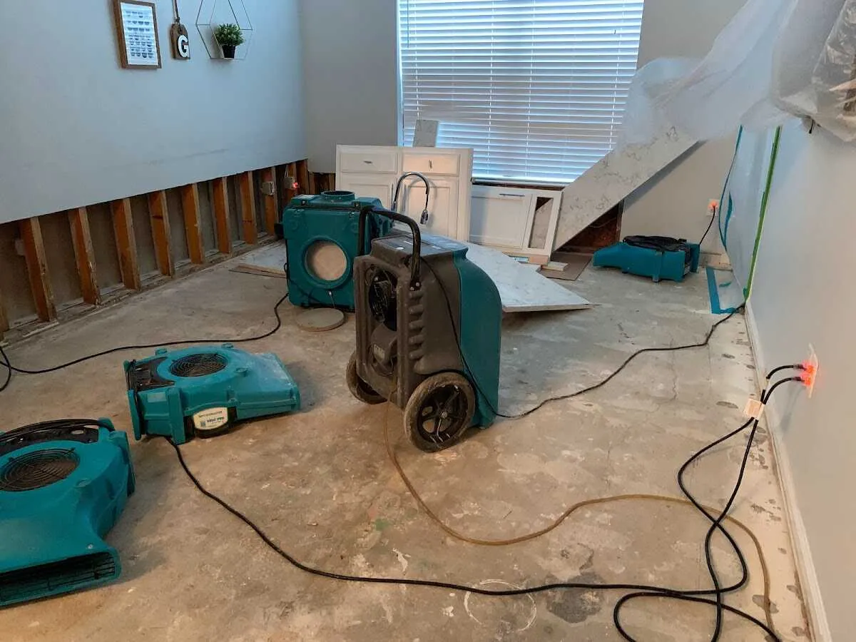 Dehumidifier in flood-cut room for Water Extraction & Removal in Kailua-Kona